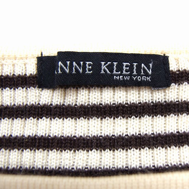 【中古】アンクライン ANNE KLEIN ニット セーター ボートネック 長袖 ウール混 M アイボリー 白 ブラウン 茶 /FT39 レディース 【ベクトル 古着】 210621 vectorpremium-17120360 ブランド古着ベクトルプレミアム店 サンプル画像3