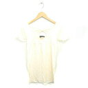 【中古】シンシアローリー CYNTHIA ROWLEY ワンピース ミニ プルオーバー スクエアネック レース 綿 コットン 半袖 2 クリーム /TT27 レディース 【ベクトル 古着】 210610(4)