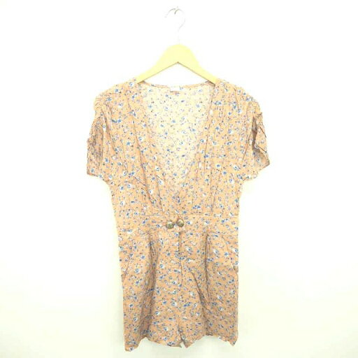 【中古】la crau オールインワン パンツ ひざ丈 花柄 薄手 半袖 ピンク ブルー 青 /TT26 レディース 【ベクトル 古着】 210611 【中古】la crau オールインワン パンツ ひざ丈 花柄 薄手 半袖 ピンク ブルー 青 /TT26 レディース 【ベクトル 古着】 210611