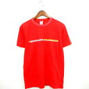 【中古】プリントスター Printstar Tシャツ カットソー 英字 文字プリント 丸首 半袖 S レッド イエロー 赤 黄 /MT24 メンズ 【ベクトル 古着】 210702