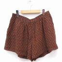 【中古】アーバンリサーチ URBAN RESEARCH キュロット パンツ 総柄 ショート丈 シフォン F ブラウン 茶 /FT9 レディース 【ベクトル 古着...