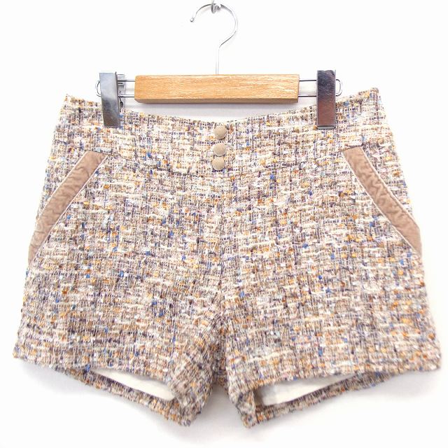【中古】ミニマム MINIMUM ショートパンツ ツイード ベロア ウール混 2 ベージュ /FT41 レディース 【ベクトル 古着】 210702