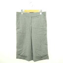 【中古】トゥモローランドコレクション TOMORROWLAND collection パンツ クロップド ストライプ ロールアップ ジップフライ 薄手 ウール 38 チャコールグレー /TT29 レディース 【ベクトル 古着】 210730