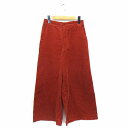 【中古】J'STUDIO パンツ コーデュロイ ワイド 無地 シンプル コットン 綿 1 S ブラウン 茶 /FT25 レディース 【ベクトル 古着】 210908(4)