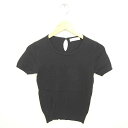 【中古】レッセパッセ LAISSE PASSE ニット セーター 丸首 アンゴラ混 無地 シンプル 半袖 38 黒 ブラック /TT19 レディース 【ベクトル 古着】 210904(4)