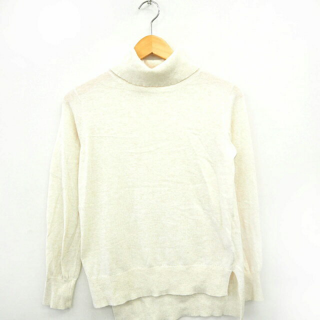 【中古】アーバンリサーチ サニーレーベル URBAN RESEARCH Sonny Label ニット セーター 総柄 リブ タートルネック 長袖 アンゴラ混 F アイボリー /MT27 レディース 【ベクトル 古着】 210826