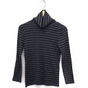 【中古】アーバンリサーチ ドアーズ URBAN RESEARCH DOORS ニット カットソー ボーダー タートルネック 長袖 綿混 ONE グレー 灰 /F...
