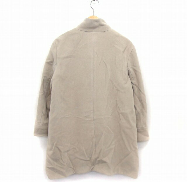 【中古】SIMPLE LIFE スタンドカラー コート アウター ミドル丈 ポケット 無地 M ベージュ /FT21 レディース 【ベクトル 古着】 211008