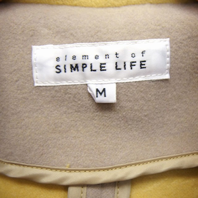 【中古】SIMPLE LIFE スタンドカラー コート アウター ミドル丈 ポケット 無地 M ベージュ /FT21 レディース 【ベクトル 古着】 211008