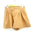 【中古】アダムエロペ Adam et Rope' キュロット パンツ 無地 シンプル ミニ ショート 38 ベージュ 薄茶 /MT27 レディース 【ベクトル ...