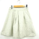 【中古】プロポーション ボディドレッシング PROPORTION BODY DRESSING プリーツスカート タック ひざ丈 総柄 シンプル ウール 1 ライトグレー /MT48 レディース 【ベクトル 古着】 211020(4)