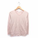 【中古】グリーンレーベルリラクシング ユナイテッドアローズ green label relaxing ニット カットソー Vネック 長袖 コットン 綿 リブ ペ...