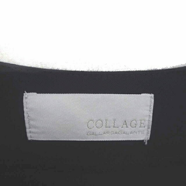 【中古】コラージュ ガリャルダガランテ COLLAGE GALLARDAGALANTE ワンピース 膝下丈 Vネック プルオーバー プリーツ 七分袖 F ネイビー 紺 /TT43 レディース 【ベクトル 古着】 211023