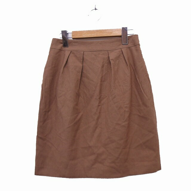 【中古】ユナイテッドアローズ UNITED ARROWS スカート ボトムス タイト ギャザー 膝丈 38 ブラウン 茶 /KT15 レディース 【ベクトル 古着】 211023