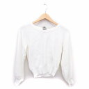 【中古】ダズリン dazzlin ニット セーター 丸首 長袖 バルーンスリーブ クロップド丈 リブ リボン F ホワイト 白 /HT14 レディース 【ベクト...