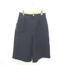 【中古】ラ トータリテ La TOTALITE パンツ ガウチョ ワイド 厚手 ジップフライ 無地 シンプル 38 ネイビー 紺 /TT28 レディース 【ベク...