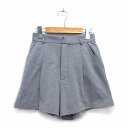 【中古】リエンダ rienda パンツ キュロット ショート 綿混 無地 シンプル タック S ライトグレー 灰 /HT21 レディース 【ベクトル 古着】 2...
