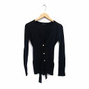 【中古】Jiuy Bamber ニット カーディガン Vネック 長袖 ラメ混 リブ リボン M ブラック 黒 /HT24 レディース 【ベクトル 古着】 211222(4)
