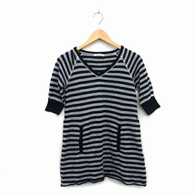 【中古】ローラーズフォースチューデント the rollers for student ニット チュニック Vネック ラグラ..