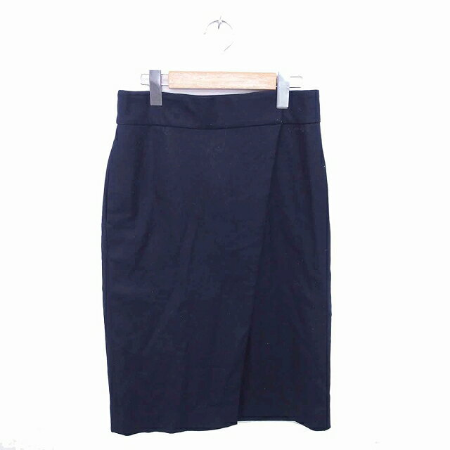 【中古】アイボリーコート ivory court タイト スカート 膝下丈 ウール 無地 シンプル 36 ネイビー 紺 /TT8 レディース 【ベクトル 古着】...