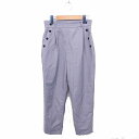 【中古】チャイルドウーマン CHILD WOMAN テーパード パンツ センタープレス 飾りボタン サイドジップ 36 グレー /TT32 レディース 【ベクトル 古着】 211230