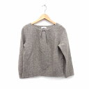 【中古】グリーンレーベルリラクシング ユナイテッドアローズ green label relaxing ニット カットソー 丸首 長袖 厚手 ウール混 総柄 チャ...