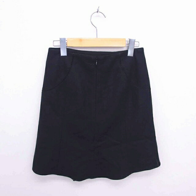 【中古】ピンキー&ダイアン ピンダイ PINKY&DIANNE 台形 スカート ミニ ウール 厚手 無地 シンプル バックジップ 36 黒 ブラック /TT3 レディース 【ベクトル 古着】 220115