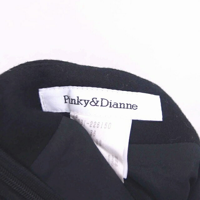 【中古】ピンキー&ダイアン ピンダイ PINKY&DIANNE 台形 スカート ミニ ウール 厚手 無地 シンプル バックジップ 36 黒 ブラック /TT3 レディース 【ベクトル 古着】 220115