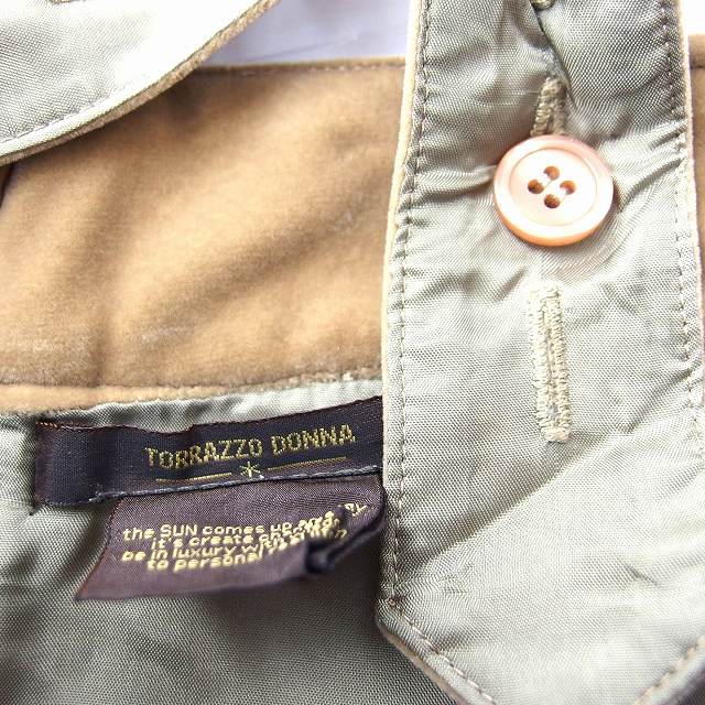 【中古】トラッゾドンナ Torrazzo Donna サロペットスカート ジャンパースカート ベロア ひざ下丈 キャメル 茶 /FT24 レディース 【ベクトル 古着】 220119