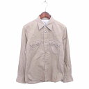 【中古】B&Y ユナイテッドアローズ BEAUTY&YOUTH ビューティー&ユース シャツ コーデュロイ ステンカラー 綿 コットン 長袖 S ベージュ 薄茶...