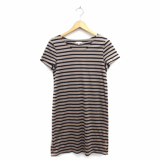 【中古】フレディレピ fredy repit ワンピース 膝下 Iライン 丸首 半袖 コットン 綿 ボーダー 柄 38 ブラウン 茶 ブラック 黒 /HT24 レディース 【ベクトル 古着】 220126 【中古】フレディレピ fredy repit ワンピース 膝下 Iライン 丸首 半袖 コットン 綿 ボーダー 柄 38 ブラウン 茶 ブラック 黒 /HT24 レディース 【ベクトル 古着】 220126