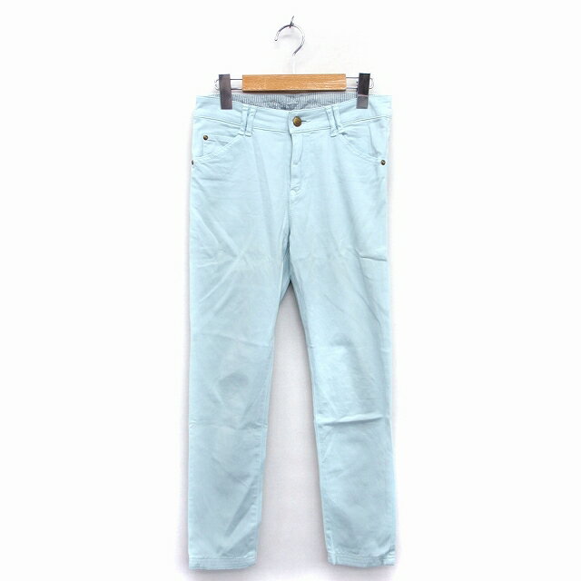 【中古】ルージュヴィフ Rouge vif テーパード スリム パンツ 綿混 無地 シンプル 34 ミントグリーン 緑 /HT4 レディース 【ベクトル 古着】 220203