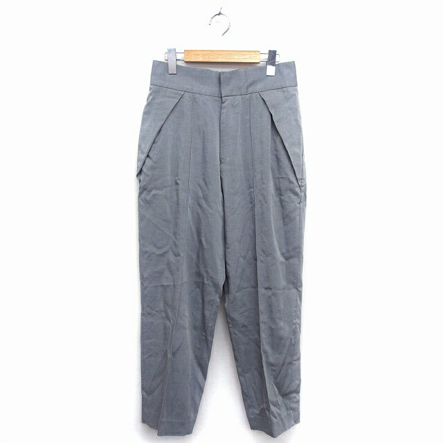 Long Pants - 【中古】デザインワークス DESIGNWORKS テーパード センタープレス パンツ 無地 シンプル 38 グレー 灰 /HT10 レディース 【ベクトル 古着】 220203