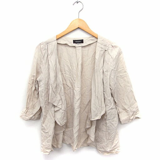 【中古】ジャスグリッティー JUSGLITTY トッパー ノーカラー ジャケット アウター 羽織 無地 2 ベージュ /FT14 レディース 【ベクトル 古着】 220217 【中古】ジャスグリッティー JUSGLITTY トッパー ノーカラー ジャケット アウター 羽織 無地 2 ベージュ /FT14 レディース 【ベクトル 古着】 220217