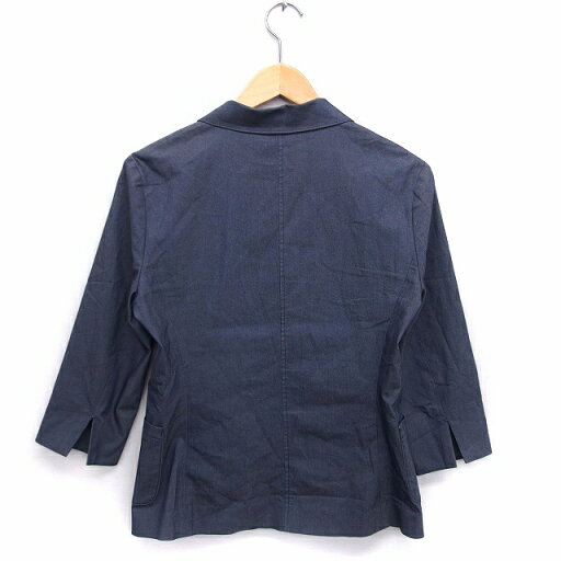 【中古】ルスーク Le souk テーラード ジャケット アウター 七分袖 無地 コットン 綿 3 グレー /FT7 レディース 【ベクトル 古着】 220218