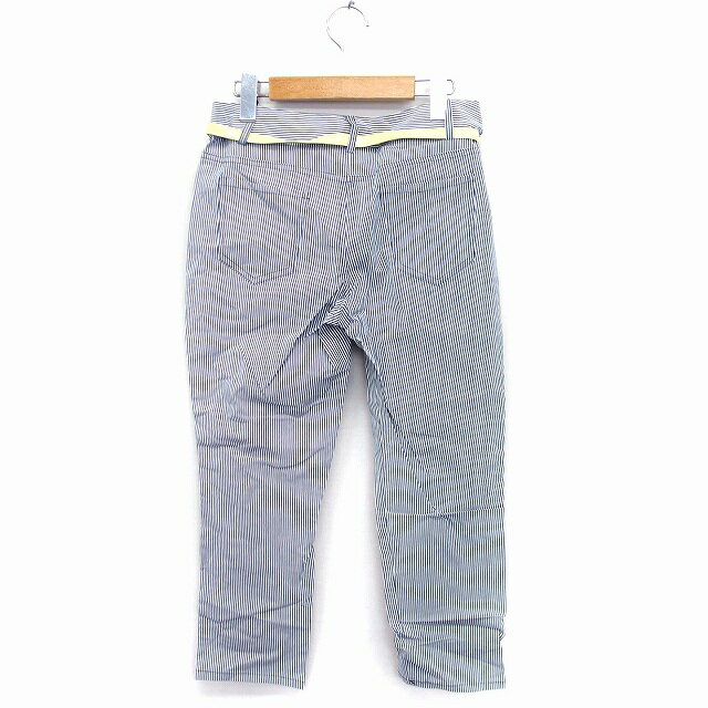 【中古】ファビュラス アンジェラ FABULOUS ANGELA ストライプ クロップド パンツ ベルト 綿混 M グレー 灰 /FT32 レディース 【ベクトル 古着】 220219