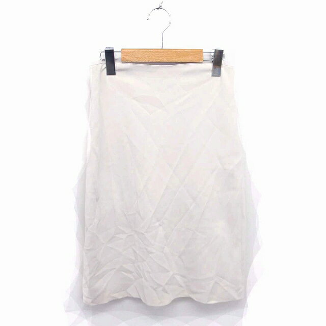 【中古】エストネーション ESTNATION UMA タイト スカート ひざ丈 薄手 無地 シンプル 38 ライトベージュ 薄茶 /TT2 レディース 【ベクトル 古着】 220311