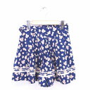 【中古】アンレリッシュ UNRELISH キュロット ショート パンツ 花柄 サイドジップ M ネイビー 紺 /TT31 レディース 【ベクトル 古着】 220...