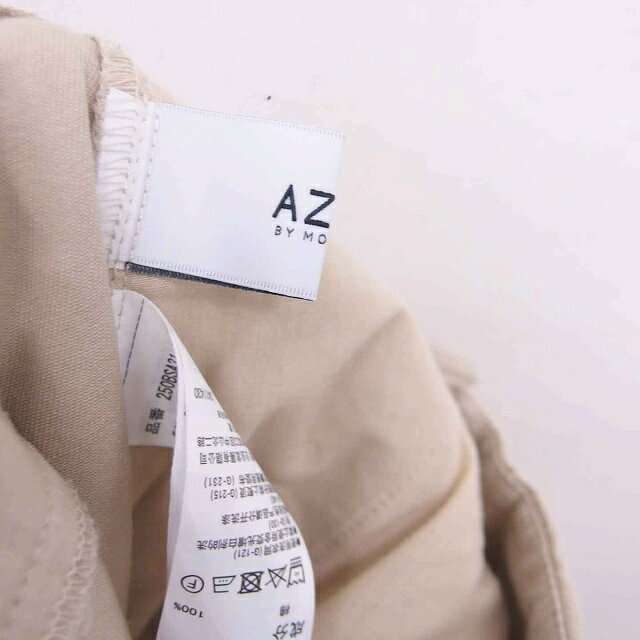 【中古】アズールバイマウジー AZUL by moussy ワイド パンツ ジップフライ 薄手 無地 シンプル 綿 コットン S ベージュ 薄茶 /TT24 レディース 【ベクトル 古着】 220312