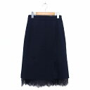【中古】ロペピクニック ROPE Picnic 台形 スカート 膝下 ペチコート レース スリット 38 ネイビー 紺 /HT1 レディース 【ベクトル 古着】 220331
