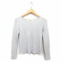 【中古】ミッシュマッシュ MISCH MASCH ニット カットソー Vネック 長袖 綿混 リブ デザインボタン M ライトグレー 灰 /HT8 レディース 【...