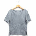 【中古】ワンアフター アナザー ナイスクラップ one after another NICE CLAUP Tシャツ カットソー Vネック 肩落ち 五分袖 ロングテール コットン 綿 総柄 グレー 灰 /HT27 レディース 【ベクトル 古着】 220418
