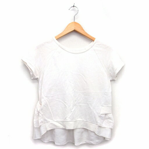 【中古】スピック&スパン Spick&Span Tシャツ カットソー 丸首 半袖 コットン 綿 ドッキング レース サテン リブ アイボリー 白 /HT23 レディース 【ベクトル 古着】 220418 【中古】スピック&スパン Spick&Span Tシャツ カットソー 丸首 半袖 コットン 綿 ドッキング レース サテン リブ アイボリー 白 /HT23 レディース 【ベクトル 古着】 220418