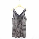 【中古】ナチュラルビューティーベーシック NATURAL BEAUTY BASIC ジャンパースカート ワンピース ボーダー ひざ丈 フレア ノースリーブ M ...