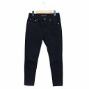 【中古】スピック&スパン Spick&Span スキニー スリム パンツ ダメージ カット 無地 38 ブラック 黒 /FT1 レディース 【ベクトル 古着】 220421(4)