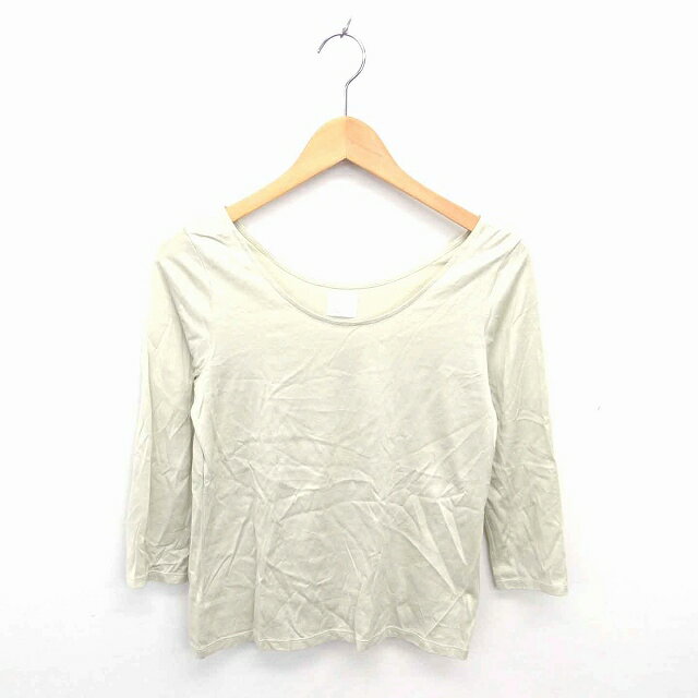 【中古】アーバンリサーチ URBAN RESEARCH カットソー Tシャツ 丸首 無地 シンプル 薄手 七分袖 FREE 薄緑 ライトグリーン /TT2 レディース 【ベクトル 古着】 220516