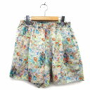 【中古】グリーンレーベルリラクシング ユナイテッドアローズ green label relaxing キュロット ショート パンツ リラックス 総柄 タック 3...