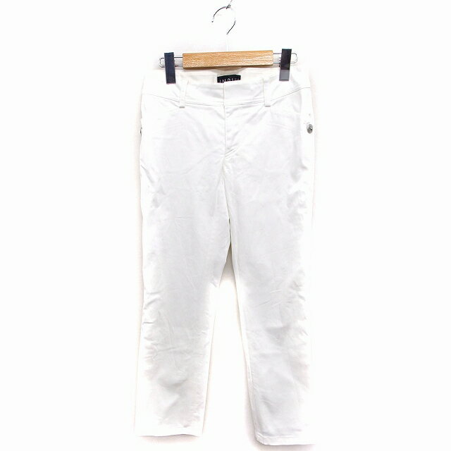 【中古】インディヴィ INDIVI スキニー スリム パンツ 無地 コットン 綿 36 ホワイト 白 /FT6 レディース 【ベクトル 古着】 220714