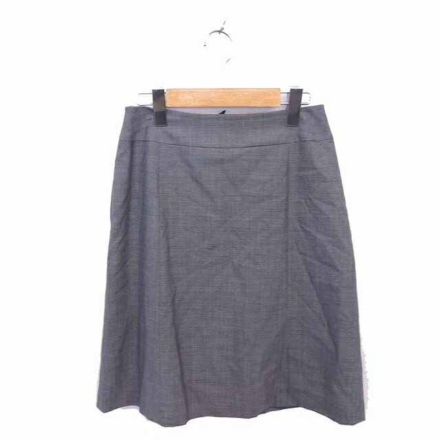 【中古】ナチュラルビューティーベーシック NATURAL BEAUTY BASIC 台形 スカート ひざ丈 薄手 ウール バックジップ M グレー /TT2 レディース 【ベクトル 古着】 220725(4)
