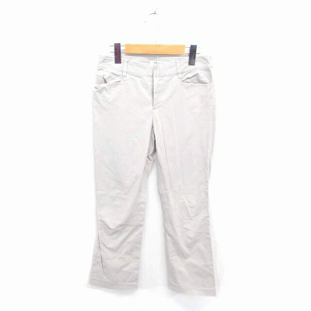 【中古】オフオン ofuon MICHEL KLEIN テーパード パンツ ジップフライ 薄手 36 ライトグレー /TT43 レディース 【ベクトル 古着】 220812
